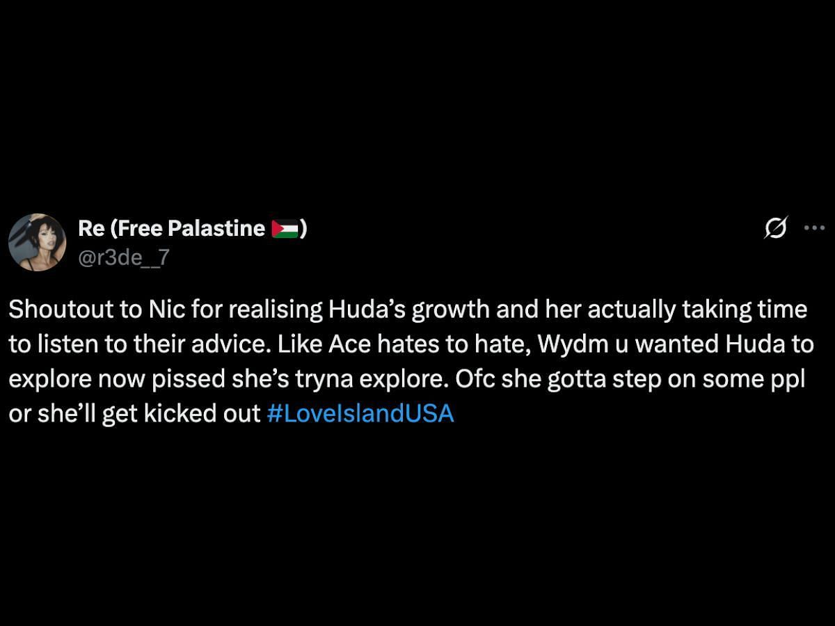 Netizens praise Nic for defending Huda (Image via X/@r3de__7)